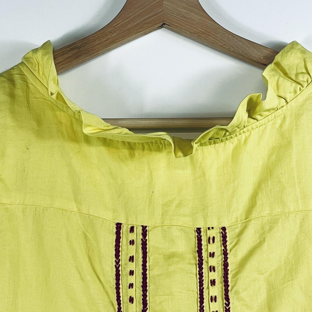 Tracy Porter Womens 4 6 Yellow  Dress Sleeveless Embroidered Poetic Boho Prairie - Picture 6 of 8
